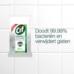 Cif Disinfect & Shine Wipes Original Desinfectie Schoonmaakdoekjes - 12 X 30 Doekjes - Voordeelverpakking 26 Cif Disinfect & Shine Wipes Original Desinfectie Schoonmaakdoekjes - 12 X 30 Doekjes - Voordeelverpakking -Schoonmaakmiddelen 1200x1200 2057