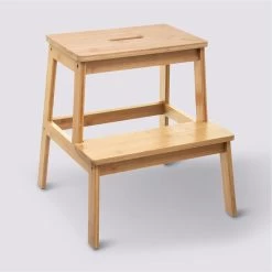 5Five - Bamboe Keukentrapje/opstapje Met 2 Treden 47 Cm - Keuken/badkamer Krukjes -Schoonmaakmiddelen 1200x1200 2099
