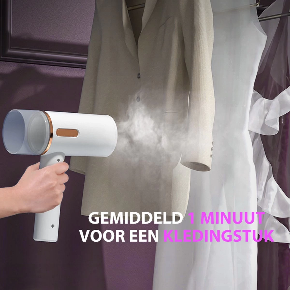 Bee's Kledingstomer - Handstomer - Stomer Kleding - Steamer - Stoomreiniger - Stoomstrijkijzer - 30 G/min - 250ML - 1600W - Snel Opgewarmd - Wit 7 Bee's Kledingstomer - Handstomer - Stomer Kleding - Steamer - Stoomreiniger - Stoomstrijkijzer - 30 G/min - 250ML - 1600W - Snel Opgewarmd - Wit - Afbeelding 5