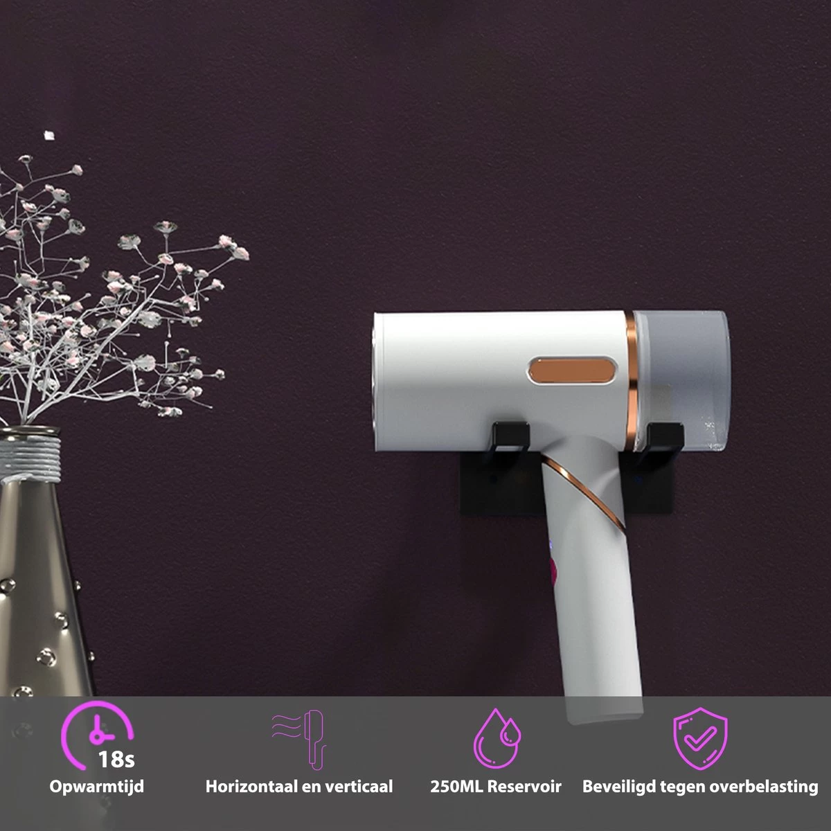 Bee's Kledingstomer - Handstomer - Stomer Kleding - Steamer - Stoomreiniger - Stoomstrijkijzer - 30 G/min - 250ML - 1600W - Snel Opgewarmd - Wit 9 Bee's Kledingstomer - Handstomer - Stomer Kleding - Steamer - Stoomreiniger - Stoomstrijkijzer - 30 G/min - 250ML - 1600W - Snel Opgewarmd - Wit - Afbeelding 7