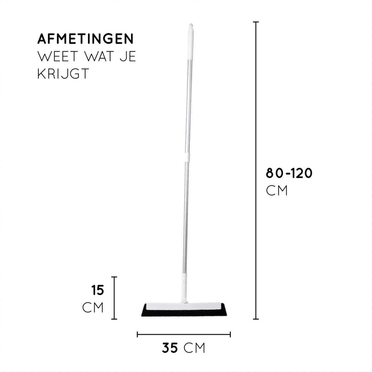 Amenzo® Vloertrekker Met Steel - Vloerwisser - 35 Cm + 120 Cm Steel - Uitschuifbare Aluminium Steel - Badkamer – Trekker - Vloerwisser Wit – Watertrekker 10 Amenzo® Vloertrekker Met Steel - Vloerwisser - 35 Cm + 120 Cm Steel - Uitschuifbare Aluminium Steel - Badkamer – Trekker - Vloerwisser Wit – Watertrekker - Afbeelding 8