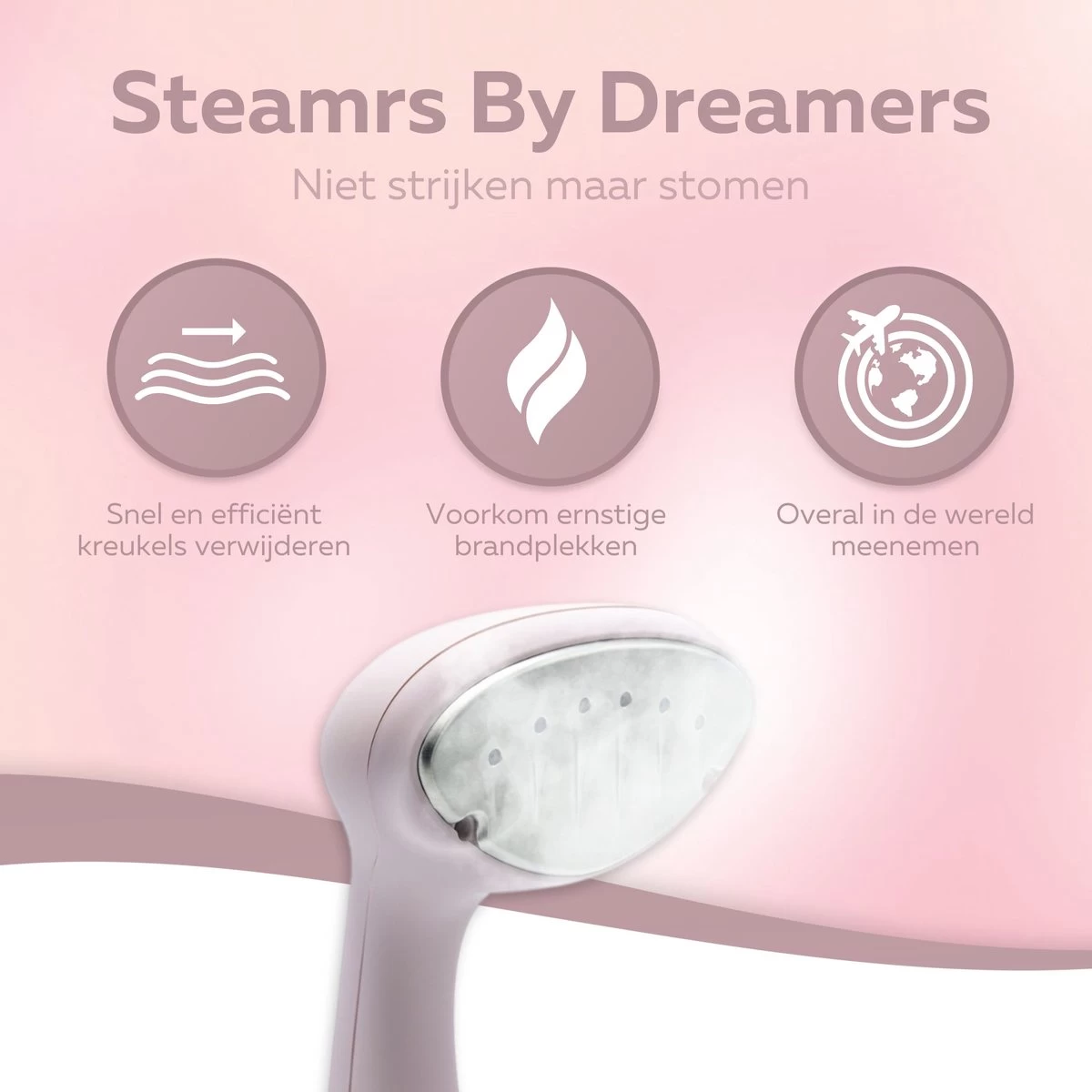 STEAMR - Krachtige Luxe Kledingstomer - Handstomer - Roze 8 STEAMR - Krachtige Luxe Kledingstomer - Handstomer - Roze - Afbeelding 6