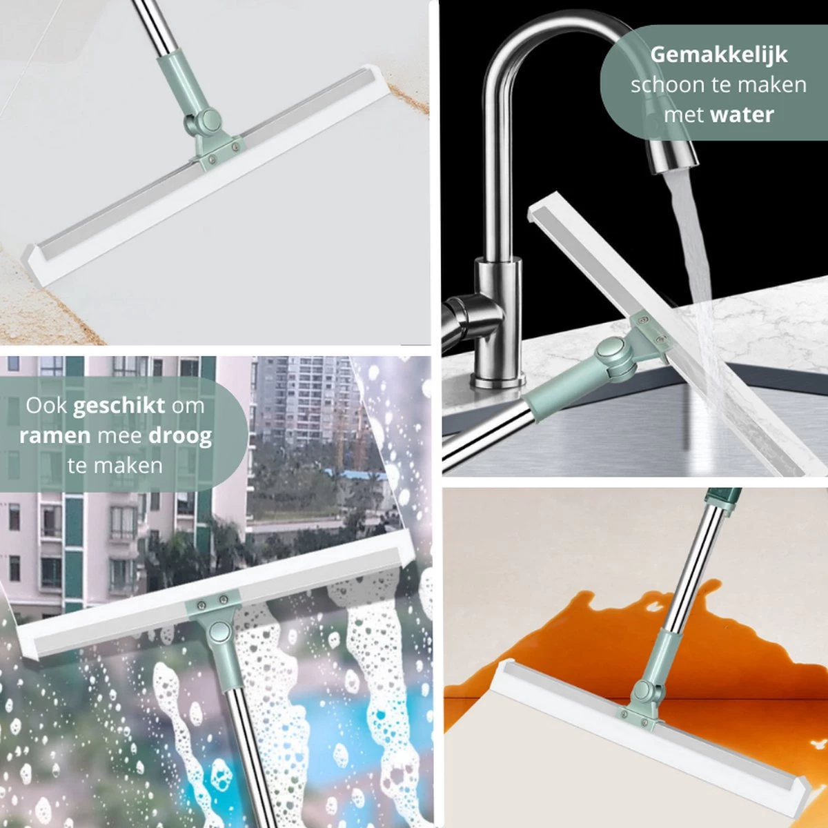 Zafio Vloertrekker Met Steel Vloerwisser Watertrekker Badkamer Douche - 80 / 130 Cm - Uitschuifbaar 5 Zafio Vloertrekker Met Steel Vloerwisser Watertrekker Badkamer Douche - 80 / 130 Cm - Uitschuifbaar - Afbeelding 3