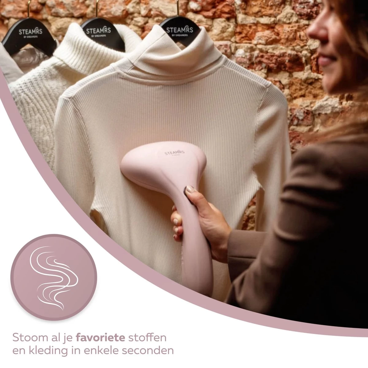 STEAMR - Krachtige Luxe Kledingstomer - Handstomer - Roze 11 STEAMR - Krachtige Luxe Kledingstomer - Handstomer - Roze - Afbeelding 9