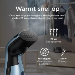 Luxe Kledingstomer - Handstomer - Handstoomreiniger - Stoomstrijkijzer - Stomer Kleding - Voor Op Reis - Blauw -Schoonmaakmiddelen 1200x1200 2303