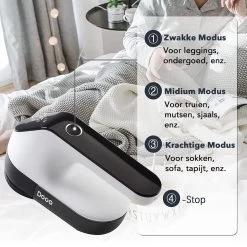 DOWO® - Elektrische Pluizenverwijderaar - Ontpluizer - Draadloos En Oplaadbaar - Pluizentondeuse - 3 Extra Opzetstukken - Zwart -Schoonmaakmiddelen 1200x1200 2332