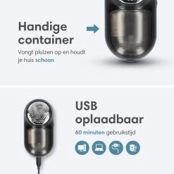 Lifeproducts Oplaadbare Pluizenverwijderaar - Elektrische Kledingontpluizer Met Antistatische Pluizenborstel - Oplaadbaar - Pluizendief Inclusief 3 Extra Mesjes - Zwart -Schoonmaakmiddelen 1200x1200 2384