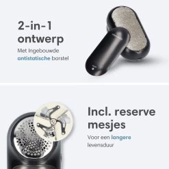 Lifeproducts Oplaadbare Pluizenverwijderaar - Elektrische Kledingontpluizer Met Antistatische Pluizenborstel - Oplaadbaar - Pluizendief Inclusief 3 Extra Mesjes - Zwart -Schoonmaakmiddelen 1200x1200 2386