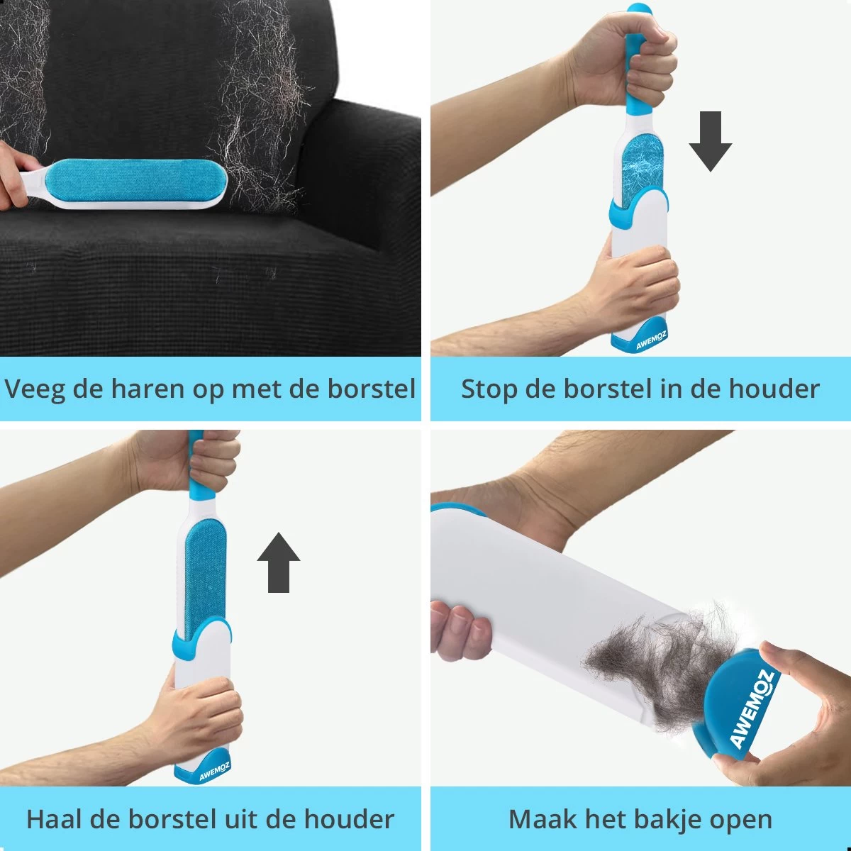 AWEMOZ Pluizenverwijderaar 2 Stuks - Pluizenborstel - Ontpluizer - Kledingroller – Pluizenroller - Kleefroller - Kledingborstel 4 AWEMOZ Pluizenverwijderaar 2 Stuks - Pluizenborstel - Ontpluizer - Kledingroller – Pluizenroller - Kleefroller - Kledingborstel - Afbeelding 2