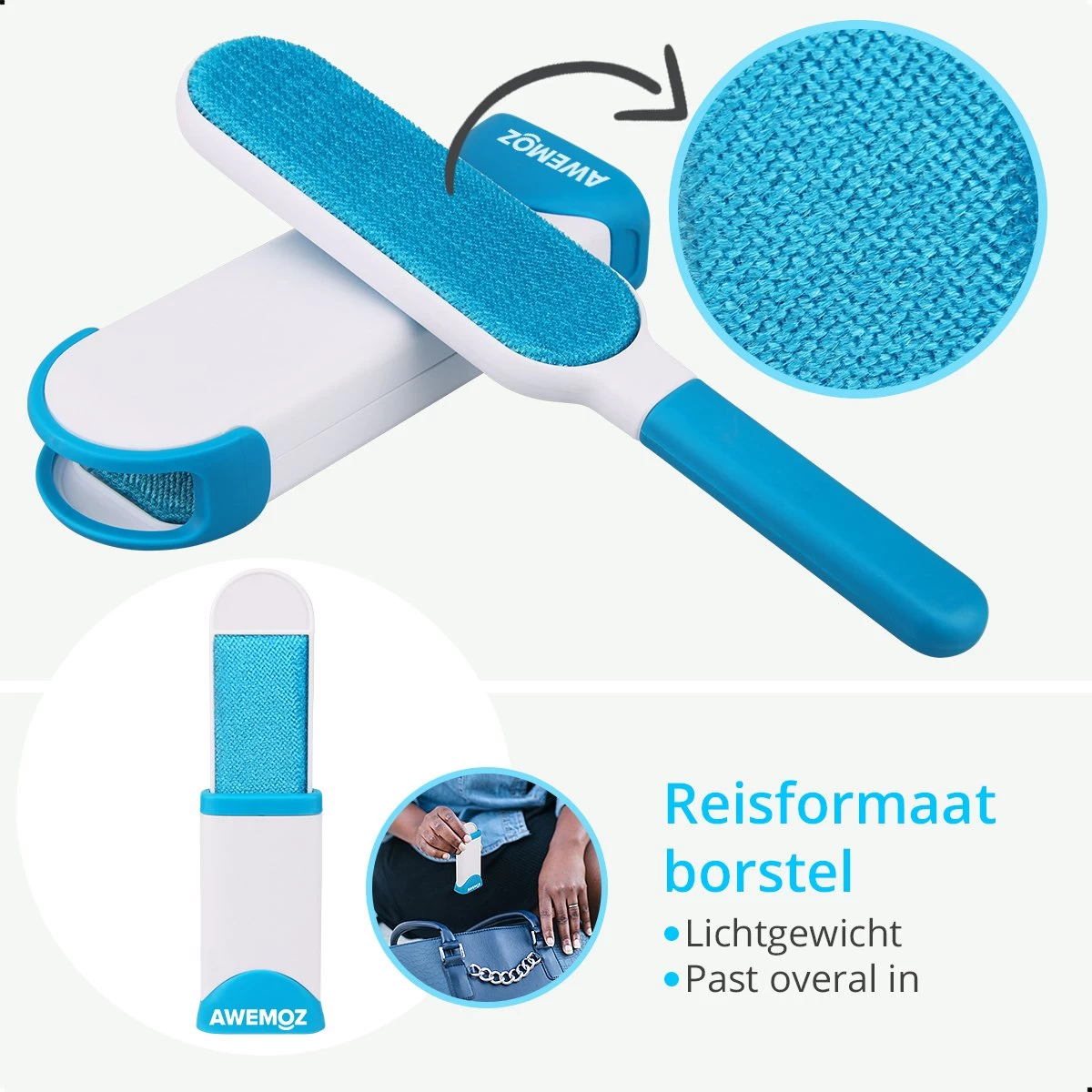AWEMOZ Pluizenverwijderaar 2 Stuks - Pluizenborstel - Ontpluizer - Kledingroller – Pluizenroller - Kleefroller - Kledingborstel 7 AWEMOZ Pluizenverwijderaar 2 Stuks - Pluizenborstel - Ontpluizer - Kledingroller – Pluizenroller - Kleefroller - Kledingborstel - Afbeelding 5