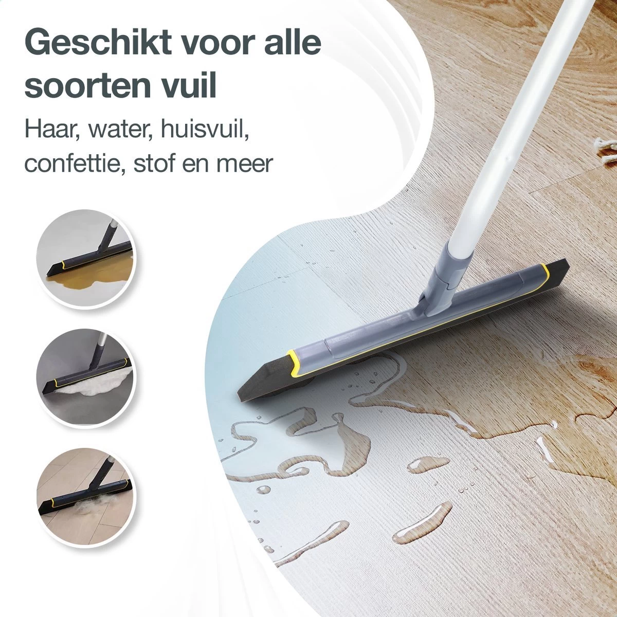 Merkloos Vloertrekker Met Steel - Perfect. Voor Vloer & Raam - Verstelbare Lengte - 180 Graden Draaibaar - Douchewisser - Vloerwisser - Verwijderbare Handgreep-130 Cm 5 Merkloos Vloertrekker Met Steel - Perfect. Voor Vloer & Raam - Verstelbare Lengte - 180 Graden Draaibaar - Douchewisser - Vloerwisser - Verwijderbare Handgreep-130 Cm - Afbeelding 3