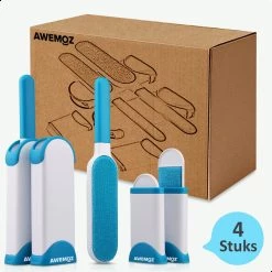 AWEMOZ Pluizenverwijderaar 4 Stuks - Pluizenborstel - Ontpluizer - Kledingroller – Pluizenroller - Kleefroller - Kledingborstel -Schoonmaakmiddelen 1200x1200 2439