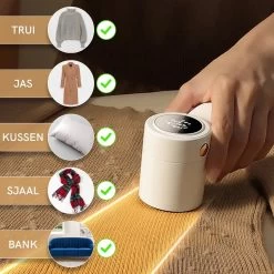 Undicat Pluizenverwijderaar – Oplaadbaar-Draadloss- Extra Borstelset– Kledingontpluizer – Sterk Zuigsysteem – Pluisverwijderaar -Wit– Draagbare Lint Remover– Digitale Power Scherm-3 Standen- -Schoonmaakmiddelen 1200x1200 2473