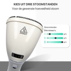 Ziggy Kledingstomer En Reiniger Voor Thuis En Op Reis - Stoomreiniger Voor Kleding/Textiel/Stoffen - Kleine Hand Stomer - Stoom Apparaat - Steamer - 280 ML - Wit -Schoonmaakmiddelen 1200x1200 2489