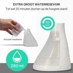 Ziggy Kledingstomer En Reiniger Voor Thuis En Op Reis - Stoomreiniger Voor Kleding/Textiel/Stoffen - Kleine Hand Stomer - Stoom Apparaat - Steamer - 280 ML - Wit -Schoonmaakmiddelen 1200x1200 2490