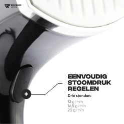 Kledingstomer - Handstomer - Stoomreiniger - Stomer - Inclusief Opzetborstel En Maatbeker - Groot Waterreservoir (300 Ml) - Snel Opgewarmd (30 Sec) - 3 Standen - 1500W - Merk: Rockerz Home - Kleur: Zwart -Schoonmaakmiddelen 1200x1200 2506