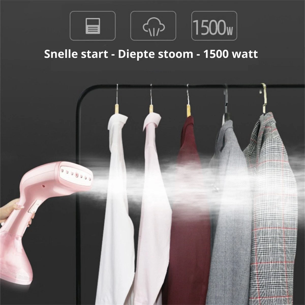 Merkloos Topshop Handstomer - Kledingstomer - Meubelstomer - Stoomreiniging - 1500W - Compact - Thuis & Onderweg - Snelle Warmte - Huishouden - Stoom Strijkmachine - Roze 4 Merkloos Topshop Handstomer - Kledingstomer - Meubelstomer - Stoomreiniging - 1500W - Compact - Thuis & Onderweg - Snelle Warmte - Huishouden - Stoom Strijkmachine - Roze - Afbeelding 2