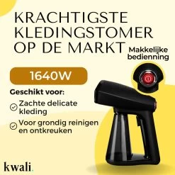 Kwali.® Premium Kledingstomer - Stomer/Stoomapparaat Kleding - Handstomer - Stoomreiniger Kleding - Kleding Stomer - 1640W -Schoonmaakmiddelen 1200x1200 2541