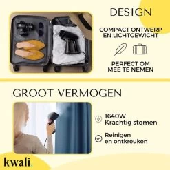 Kwali.® Premium Kledingstomer - Stomer/Stoomapparaat Kleding - Handstomer - Stoomreiniger Kleding - Kleding Stomer - 1640W -Schoonmaakmiddelen 1200x1200 2547