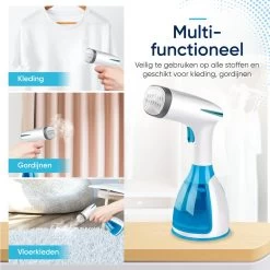 Kledingstomer - Handstomer Voor Kleding - Stoomstrijkijzer - Stomer - Stoomreiniger - 2 Opzetstukken - Blauw -Schoonmaakmiddelen 1200x1200 2585