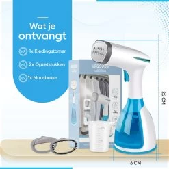 Kledingstomer - Handstomer Voor Kleding - Stoomstrijkijzer - Stomer - Stoomreiniger - 2 Opzetstukken - Blauw -Schoonmaakmiddelen 1200x1200 2587