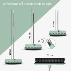 Powarkleen - Vloertrekker Met Steel & Bezem 2 In 1 - Vloerwisser Voor Badkamer Vloer - Groen -Schoonmaakmiddelen 1200x1200 262
