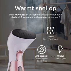 Luxe Kledingstomer - Handstomer - Handstoomreiniger - Stoomstrijkijzer - Stomer Kleding - Voor Op Reis - Roze -Schoonmaakmiddelen 1200x1200 2621