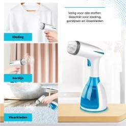 Thuys Handstomer - Stoomapparaat Kleding - Warmt Snel Op - Kledingstomer Voor Kleding, Gordijnen En Vloeren - 2 Gratis Opzetstukken - Blauw - 280 Ml - 1500W -Schoonmaakmiddelen 1200x1200 2650