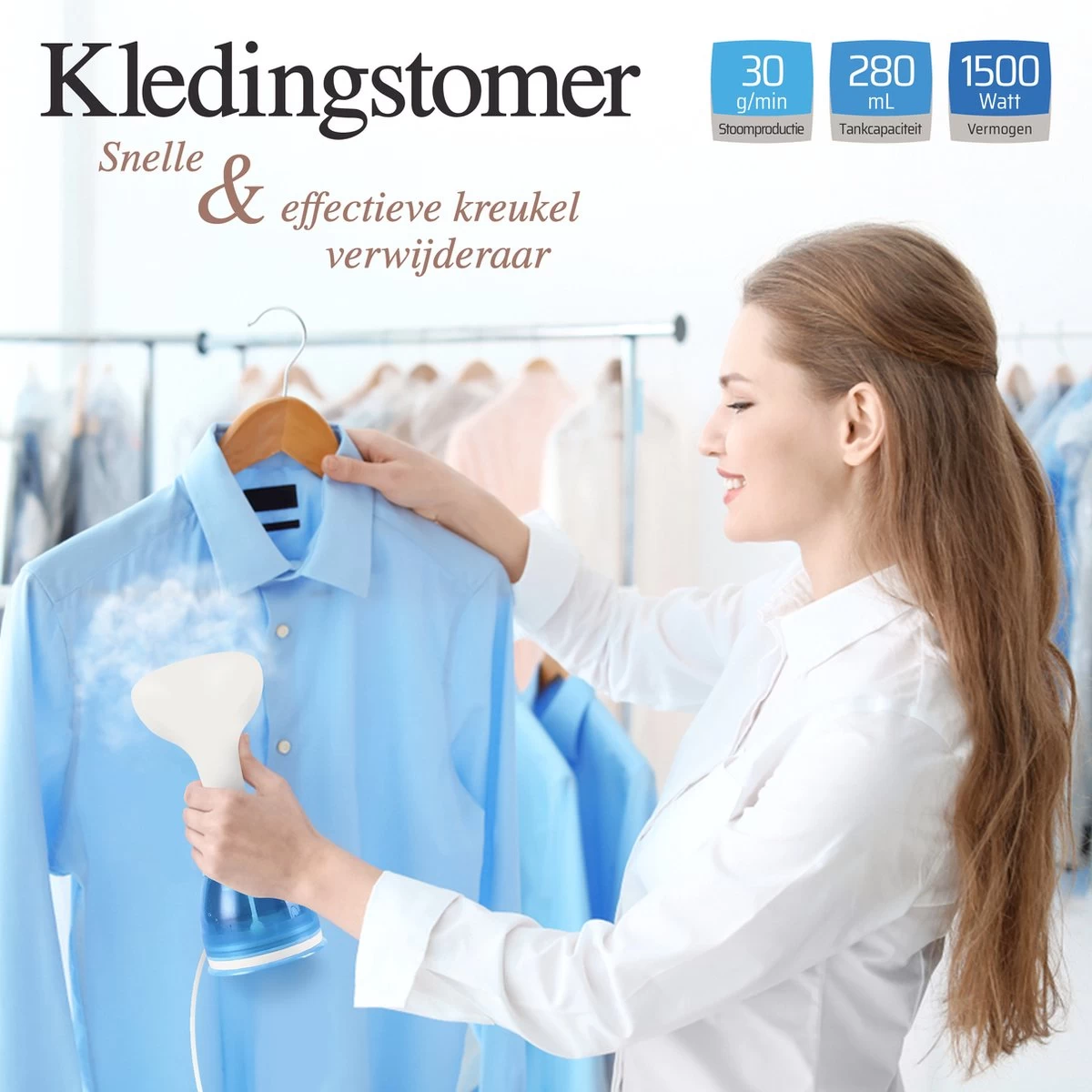VAIVE Kledingstomer - Handstomer - Steamer - Kleding Stomer - Stoomapparaat - Kledingstomers 4 VAIVE Kledingstomer - Handstomer - Steamer - Kleding Stomer - Stoomapparaat - Kledingstomers - Afbeelding 2