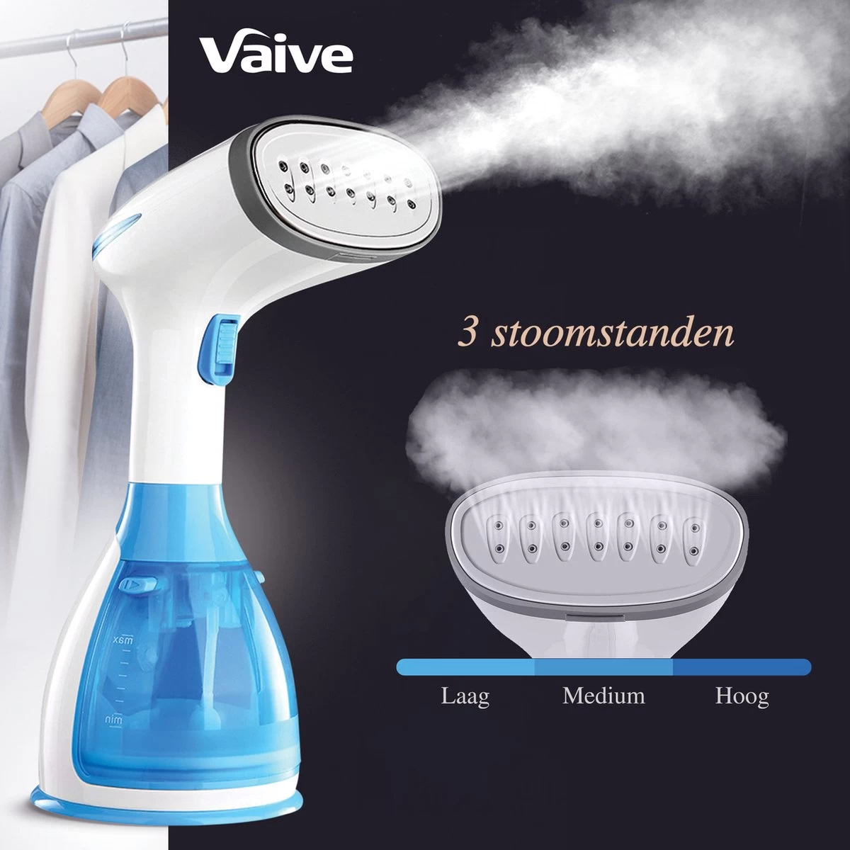 VAIVE Kledingstomer - Handstomer - Steamer - Kleding Stomer - Stoomapparaat - Kledingstomers 6 VAIVE Kledingstomer - Handstomer - Steamer - Kleding Stomer - Stoomapparaat - Kledingstomers - Afbeelding 4