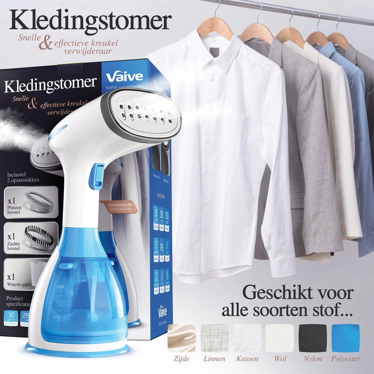 VAIVE Kledingstomer - Handstomer - Steamer - Kleding Stomer - Stoomapparaat - Kledingstomers 7 VAIVE Kledingstomer - Handstomer - Steamer - Kleding Stomer - Stoomapparaat - Kledingstomers - Afbeelding 5