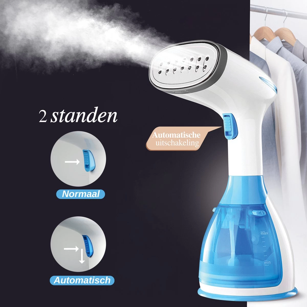 VAIVE Kledingstomer - Handstomer - Steamer - Kleding Stomer - Stoomapparaat - Kledingstomers 8 VAIVE Kledingstomer - Handstomer - Steamer - Kleding Stomer - Stoomapparaat - Kledingstomers - Afbeelding 6