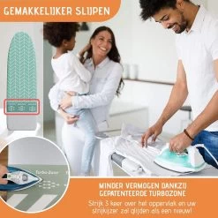 Buntes Brett® Strijkplankhoes Voor Stoomstrijkijzer (maat M) | Universeel Tot Max. 120x40 Cm | Strijkplankhoes Om Snel En Gemakkelijk Te Strijken | Made In EU | Geschikt Voor Stoomstrijkstation | Blauw -Schoonmaakmiddelen 1200x1200 2681