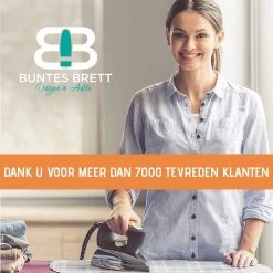 Buntes Brett® Strijkplankhoes Voor Stoomstrijkijzer (maat M) | Universeel Tot Max. 120x40 Cm | Strijkplankhoes Om Snel En Gemakkelijk Te Strijken | Made In EU | Geschikt Voor Stoomstrijkstation | Blauw -Schoonmaakmiddelen 1200x1200 2682