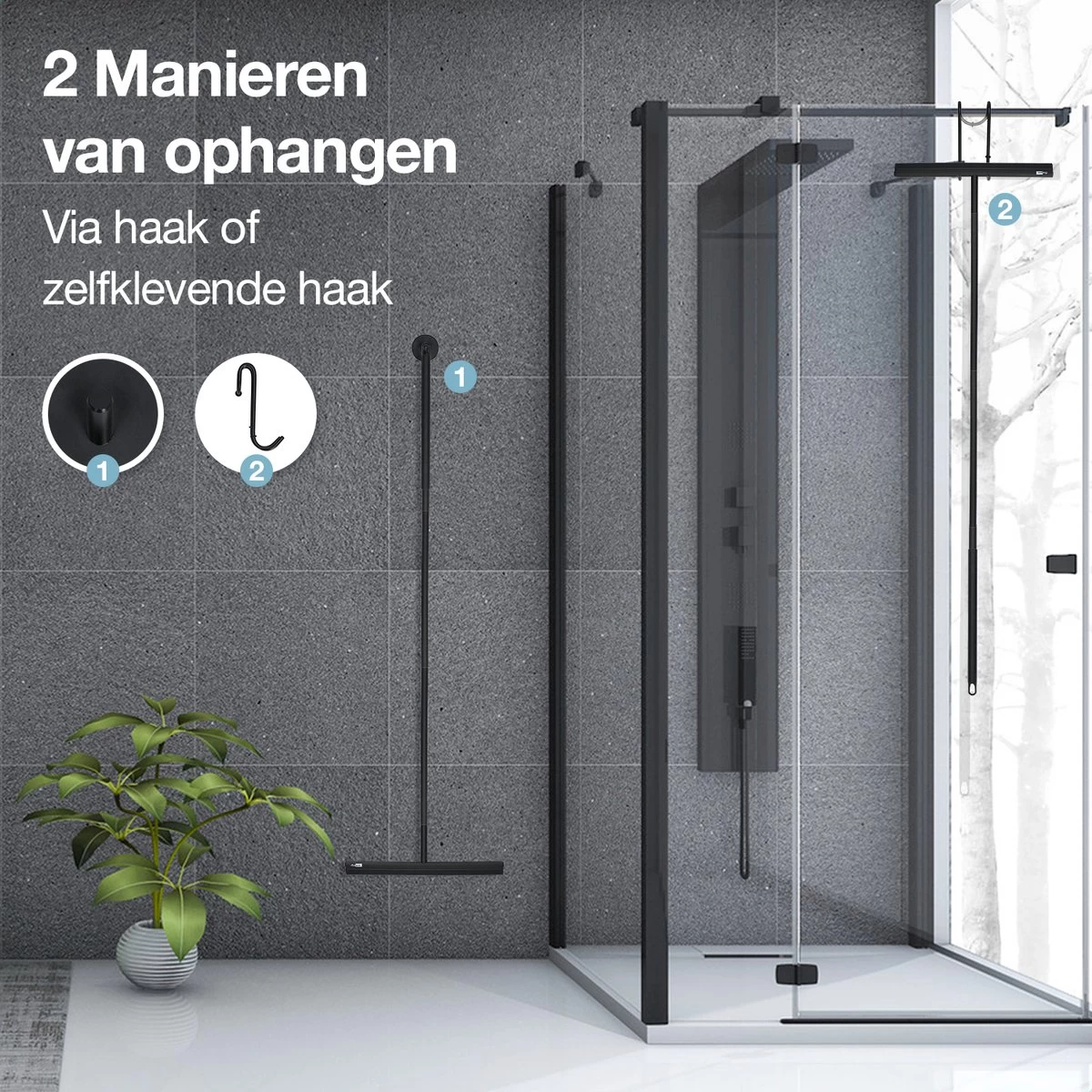ACE Goods Vloertrekker Met Steel – Vloerwisser Badkamer - Trekker Douche – Raamwisser Verstelbaar – Watertrekker - Incl Ophanghaken 6 ACE Goods Vloertrekker Met Steel – Vloerwisser Badkamer - Trekker Douche – Raamwisser Verstelbaar – Watertrekker - Incl Ophanghaken - Afbeelding 4