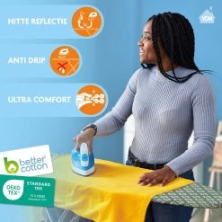 Laundryspecialist 6 Laagse AIRPRO Strijkplankhoes - 50% Sneller Strijken - Geen Water Meer Onder Je Strijkplank - Maat L/XL Voor Een Breedte Van 39 Tot 53 Cm En Een Lengte Van 120 Tot 141 Cm -Schoonmaakmiddelen 1200x1200 2699