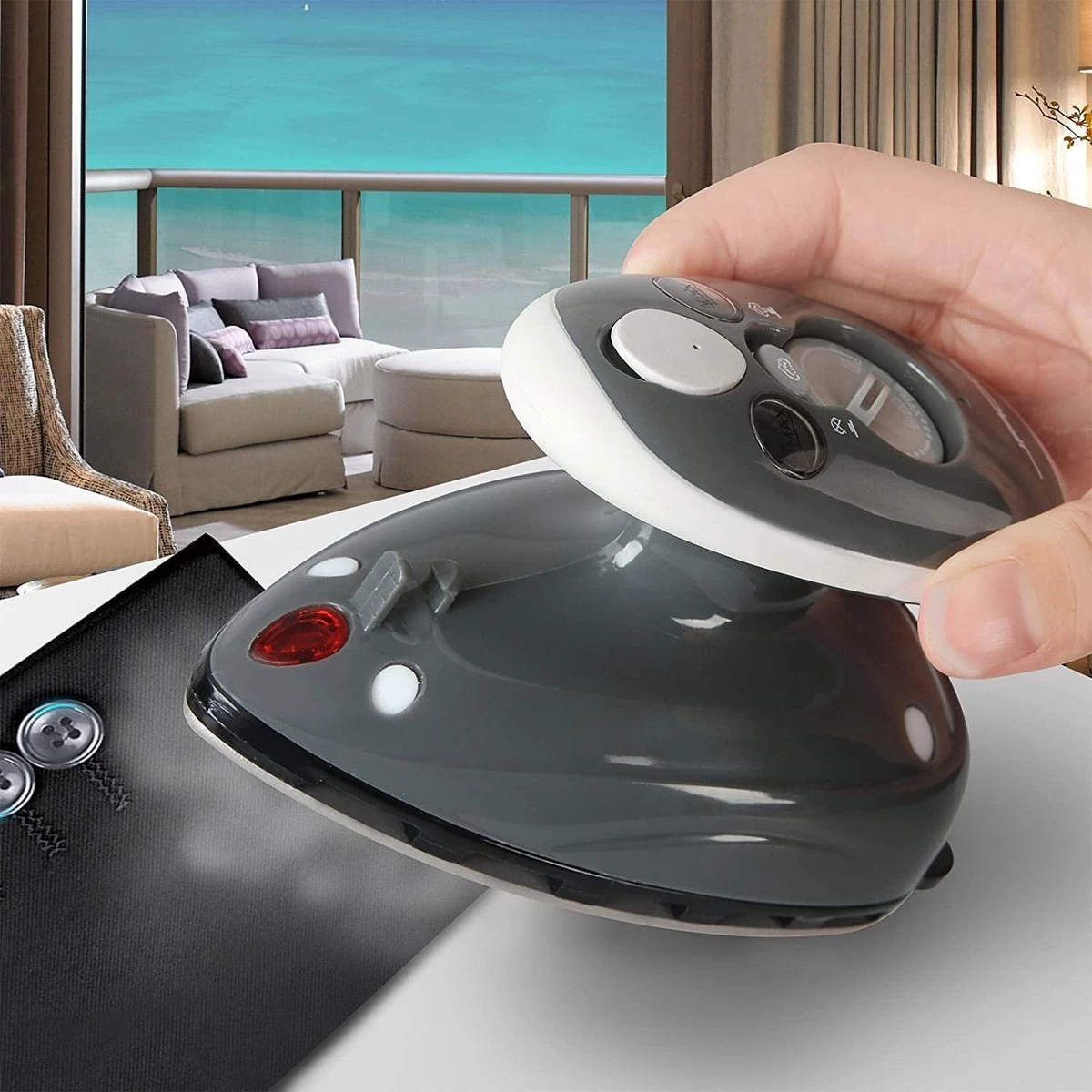 Jago - Mini Strijkijzer - Reisstrijkijzer - Stoomstrijkijzer - Droog En Stoom Strijken - Strijkijzer Met Stoomgenerator - Grijs 6 Jago - Mini Strijkijzer - Reisstrijkijzer - Stoomstrijkijzer - Droog En Stoom Strijken - Strijkijzer Met Stoomgenerator - Grijs - Afbeelding 4