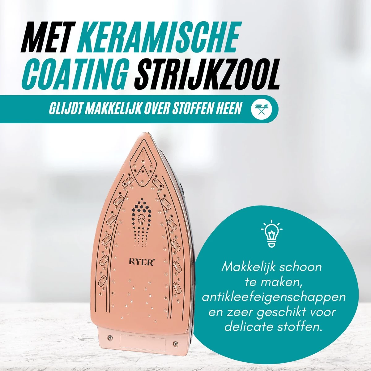 RYER Stoomstrijkijzer Met Stoomgenerator - Iron - Keramische Zoolplaat 4 RYER Stoomstrijkijzer Met Stoomgenerator - Iron - Keramische Zoolplaat - Afbeelding 2