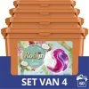 Robijn Kokos 3 In 1 Wascapsules - 4 X 15 Wasbeurten - Voordeelverpakking