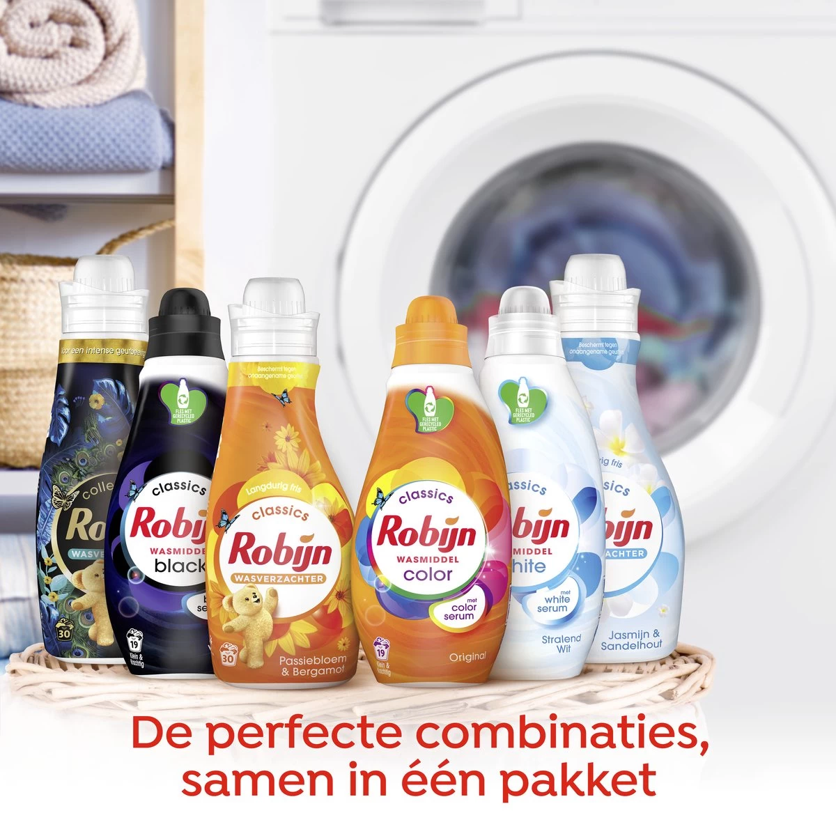 Robijn Perfect Match Stralend Wit, Black Velvet En Color Wasmiddel - En Wasverzachter Pakket - 6 Stuks - Voordeelverpakking 7 Robijn Perfect Match Stralend Wit, Black Velvet En Color Wasmiddel - En Wasverzachter Pakket - 6 Stuks - Voordeelverpakking - Afbeelding 5