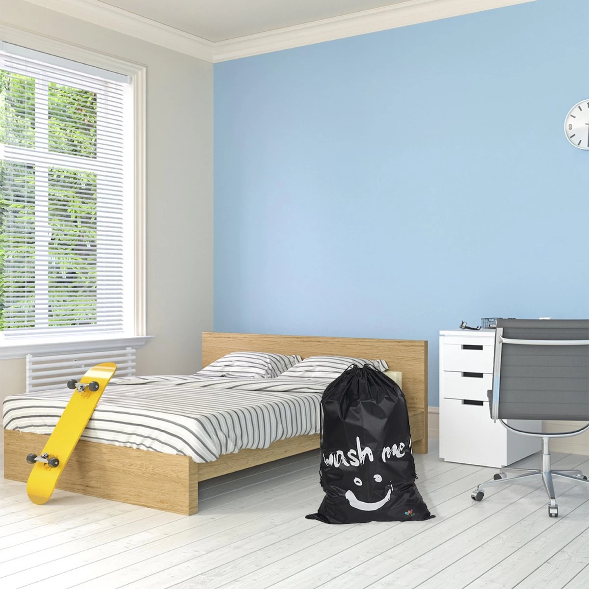 Wonair - Grote Waszak - Laundry Bag - Wash Me - 60x90cm - Zwart - Met Trekkoord 4 Wonair - Grote Waszak - Laundry Bag - Wash Me - 60x90cm - Zwart - Met Trekkoord - Afbeelding 2