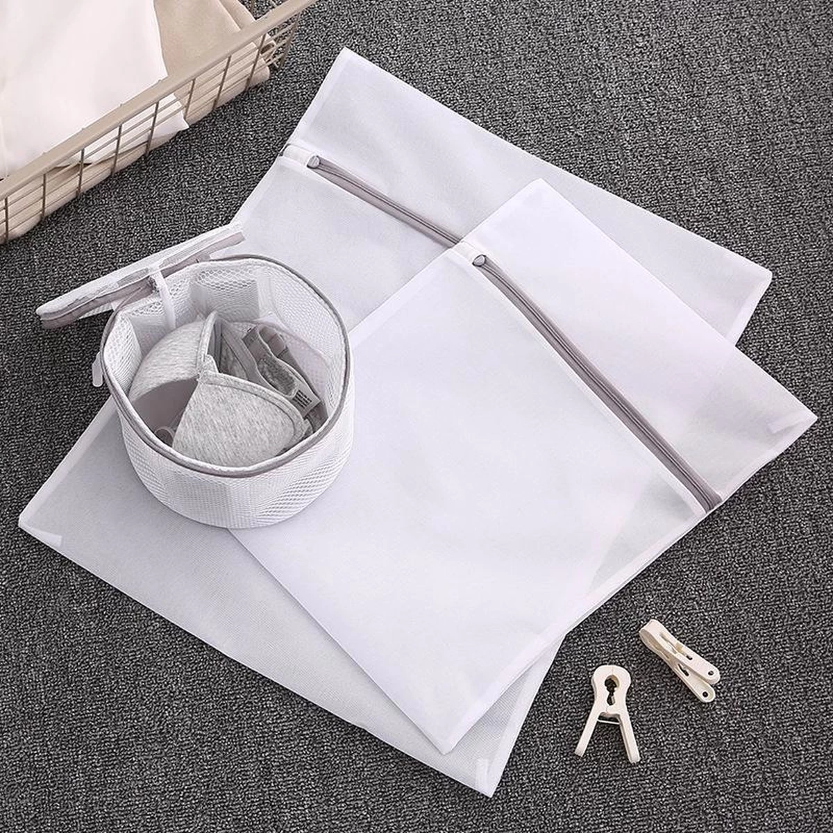 Merkloos Waszak 4 Delig - 1x Groot (50x60 Cm) - 1x Middel ( 40x50cm) - 1x Normaal (30x40cm) - 1x BH (17x15cm) 6 Merkloos Waszak 4 Delig - 1x Groot (50x60 Cm) - 1x Middel ( 40x50cm) - 1x Normaal (30x40cm) - 1x BH (17x15cm) - Afbeelding 4