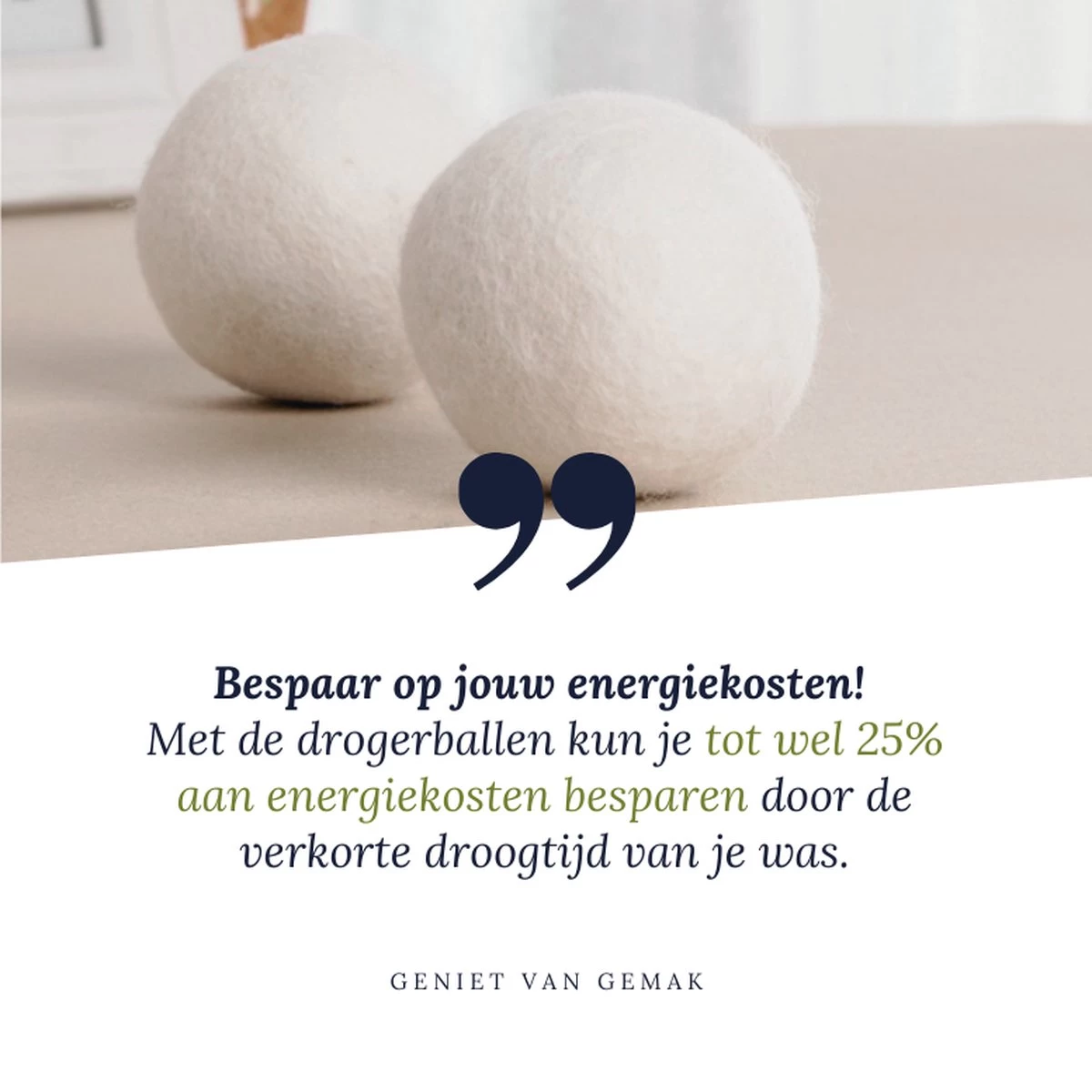 Geniet Van Gemak® | Herbruikbare Wollen Drogerballen | Wasbollen | Schaapswol | Duurzame En Energiebesparende Wasballen | 6 XL Drogerballen 5 Geniet Van Gemak® | Herbruikbare Wollen Drogerballen | Wasbollen | Schaapswol | Duurzame En Energiebesparende Wasballen | 6 XL Drogerballen - Afbeelding 3
