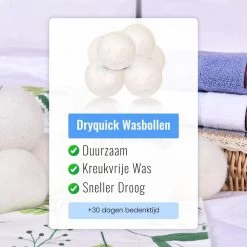 DRYQUICK Drogerballen- Wasbollen- Duurzaam Schapenwol - Herbruikbaar- 6 XL Wasballen Wit 13 DRYQUICK Drogerballen- Wasbollen- Duurzaam Schapenwol - Herbruikbaar- 6 XL Wasballen Wit -Schoonmaakmiddelen 1200x1200 952