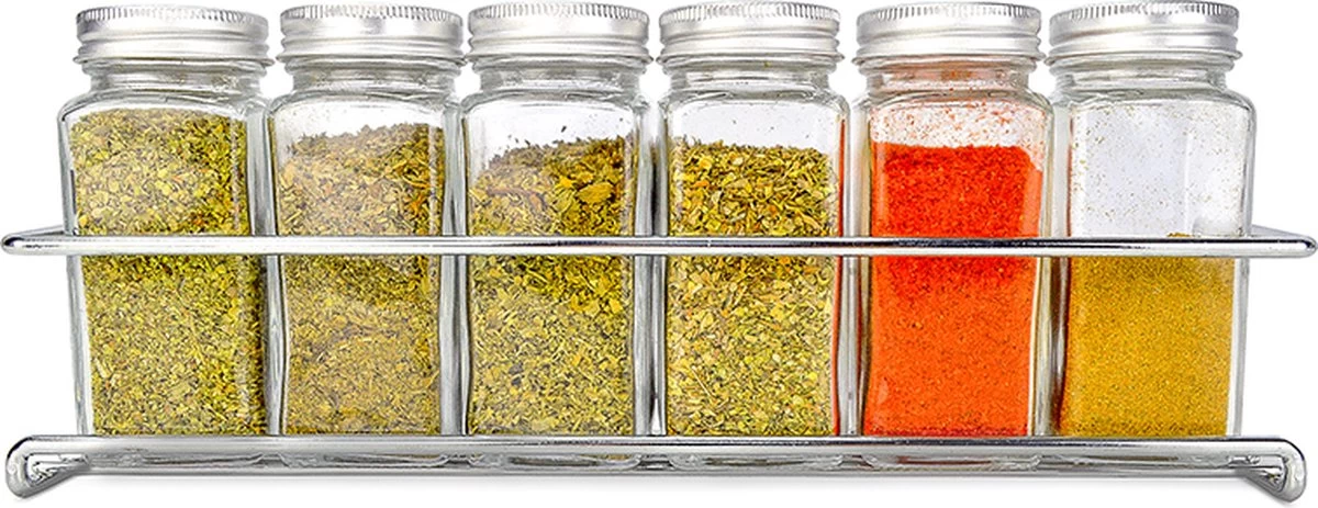 Mmoods Kruidenrek Ophangbaar Zonder Boren - 2 Laags Voor 16 Kruidenpotjes - Speciaal Voor Muur, Wandkast, Kastdeur - Hangende Kruidenorganizer Keuken - Keukenaccessoires 10 Mmoods Kruidenrek Ophangbaar Zonder Boren - 2 Laags Voor 16 Kruidenpotjes - Speciaal Voor Muur, Wandkast, Kastdeur - Hangende Kruidenorganizer Keuken - Keukenaccessoires - Afbeelding 8