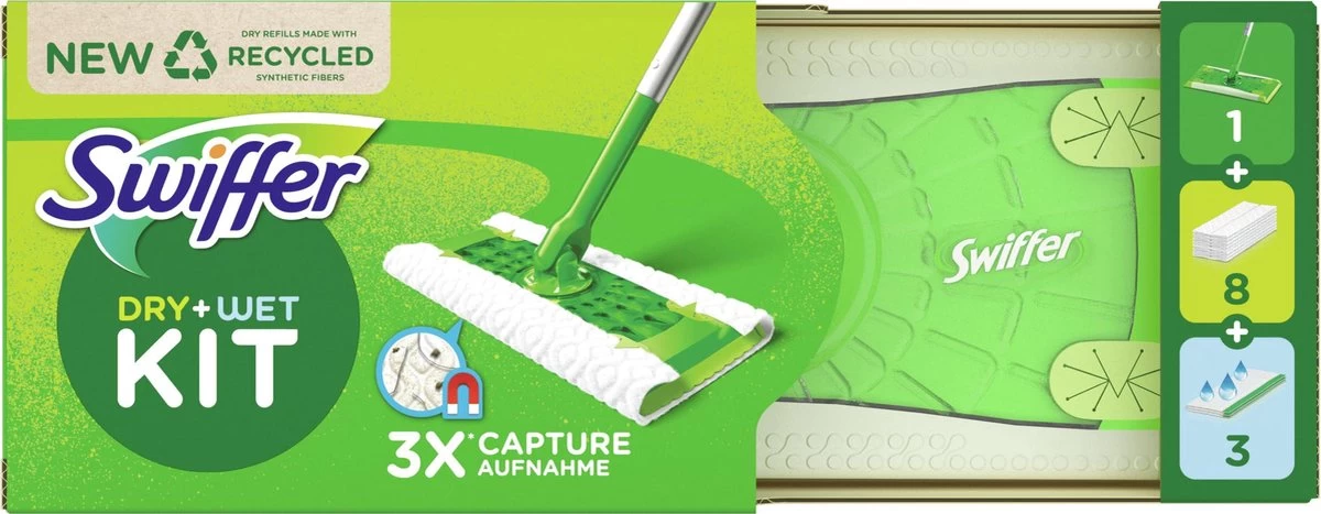 Swiffer Vloerreiniger Starterskit - 1 Dweil, 8 Droge En 3 Vochtige Vloerdoekjes Navullingen 6 Swiffer Vloerreiniger Starterskit - 1 Dweil, 8 Droge En 3 Vochtige Vloerdoekjes Navullingen - Afbeelding 4