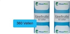 Schoonmaakmiddelen 35 ®CleanWave Kleefroller 360 Zeer Klevende Vellen – Universele Kleefroller Navulling - 6 Rollen - Pluizenroller - Pluizenverwijderaar