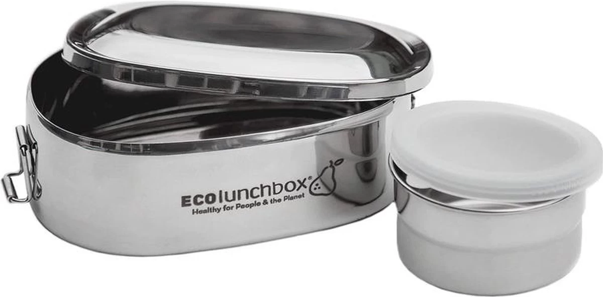 EcolLunchbox - RVS Lunchbox Oval - Herbruikbare Lunchbox 4 EcolLunchbox - RVS Lunchbox Oval - Herbruikbare Lunchbox - Afbeelding 2