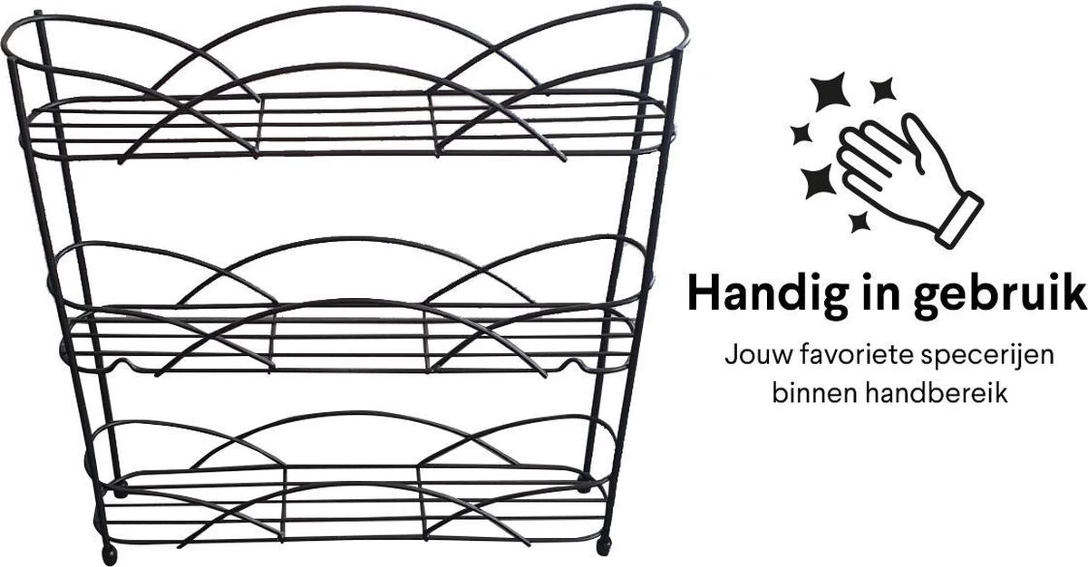 Zindoo - Kruidenrek - Standaard - 3-laags - Ophangbaar - 18 Kruiden Potjes - Anti-slip Pootjes - Spice Rack - Specerijenrek - Keukenorganizer - Keukenaccessoires 8 Zindoo - Kruidenrek - Standaard - 3-laags - Ophangbaar - 18 Kruiden Potjes - Anti-slip Pootjes - Spice Rack - Specerijenrek - Keukenorganizer - Keukenaccessoires - Afbeelding 6