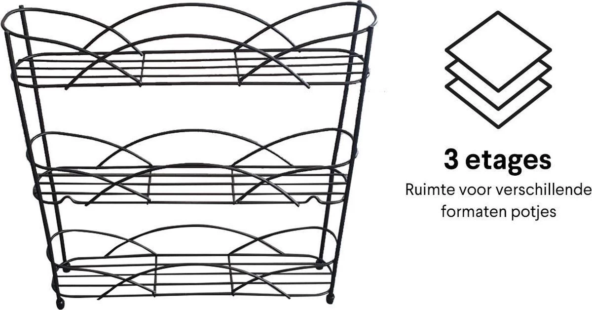 Zindoo - Kruidenrek - Standaard - 3-laags - Ophangbaar - 18 Kruiden Potjes - Anti-slip Pootjes - Spice Rack - Specerijenrek - Keukenorganizer - Keukenaccessoires 6 Zindoo - Kruidenrek - Standaard - 3-laags - Ophangbaar - 18 Kruiden Potjes - Anti-slip Pootjes - Spice Rack - Specerijenrek - Keukenorganizer - Keukenaccessoires - Afbeelding 4